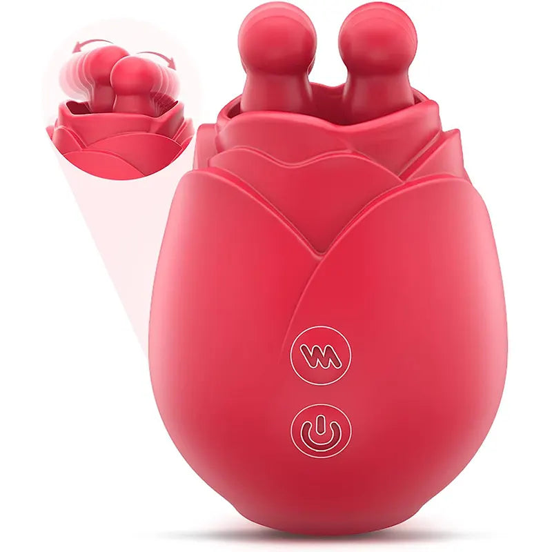 Dual-Tongue Rose Vibrator