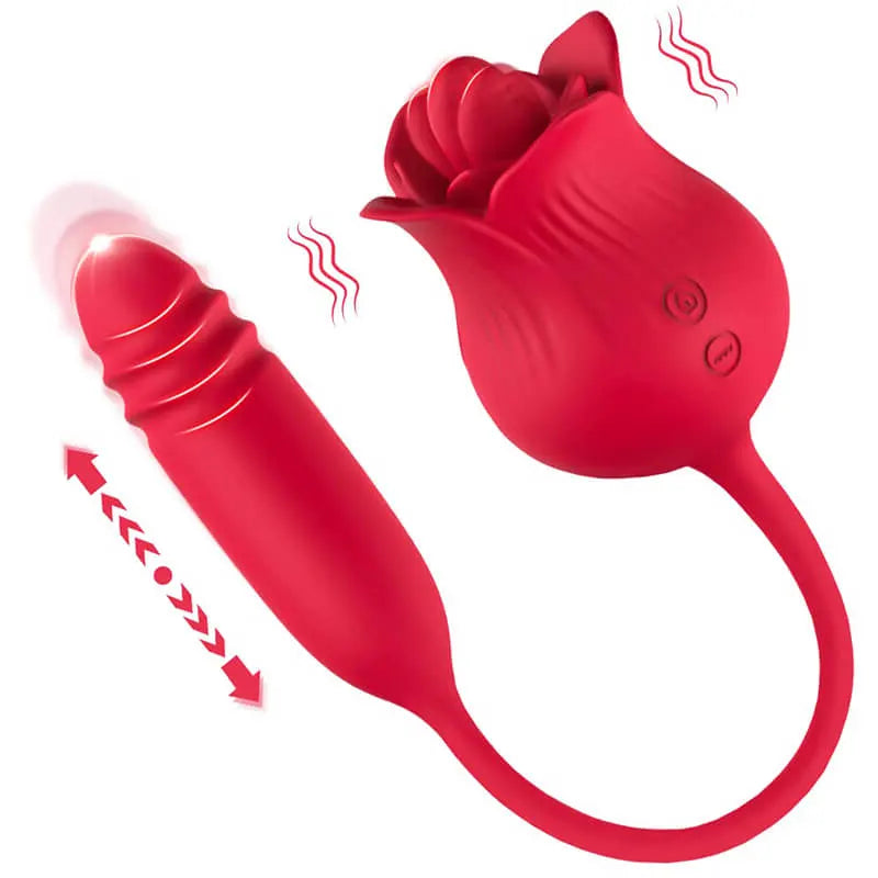 Rose Double G-Spot Tongue Stimulation Vibrator
