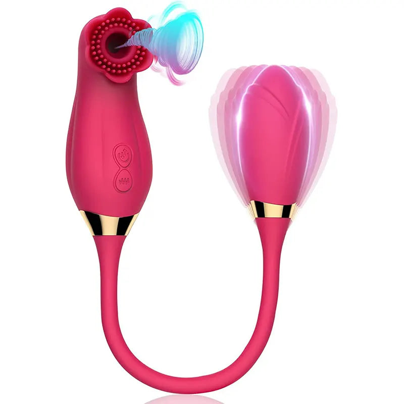 Red Rose Vibrating Suction Toy