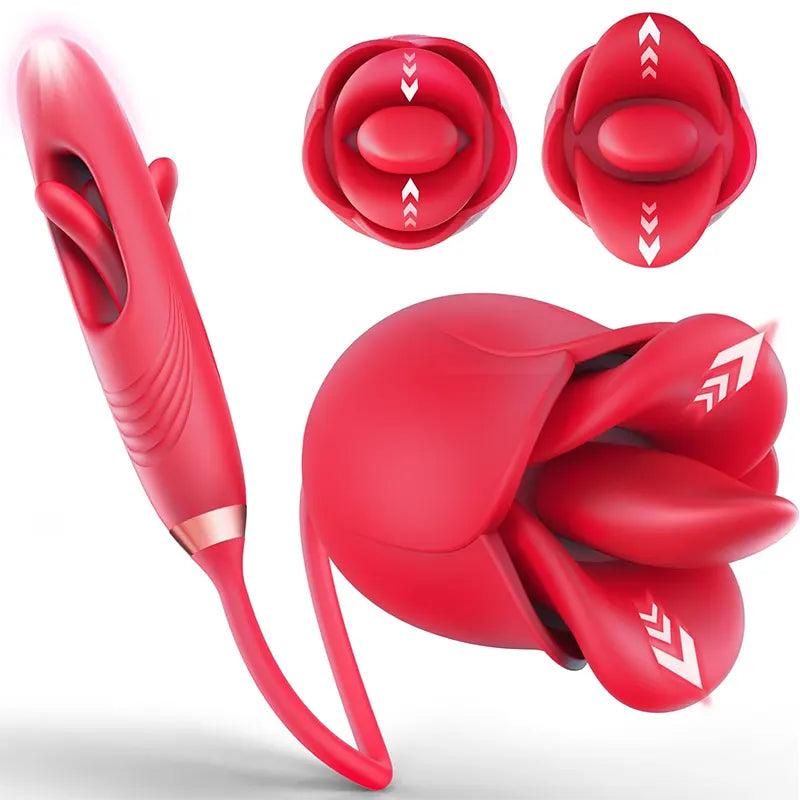 4-in-1 Rose Clitoral &amp; G-Spot Vibrator