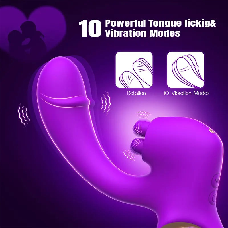 Thrusting Dual Tongue Vibrator