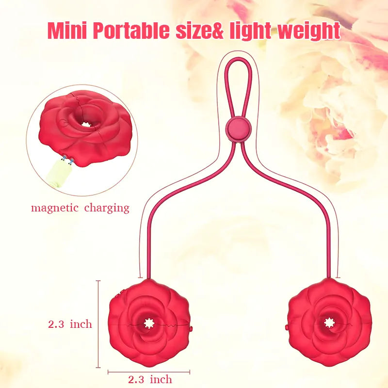 Rose Silicone Portable Nipple Vibrator