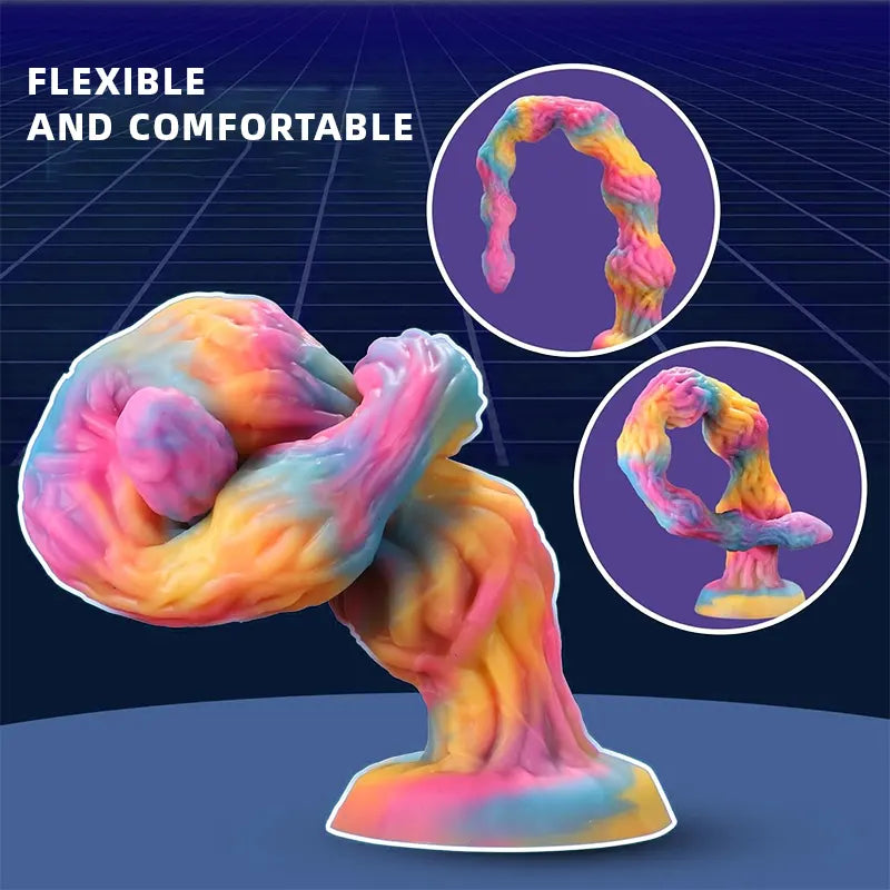 Rainbow Knot Extra-Long Silicone Dildo
