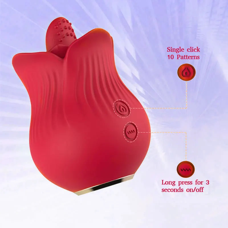Rose Tongue Licker Pleasure Vibrator