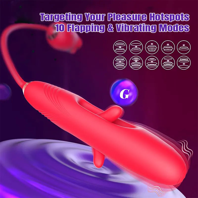 4-in-1 Rose Clitoral &amp; G-Spot Vibrator