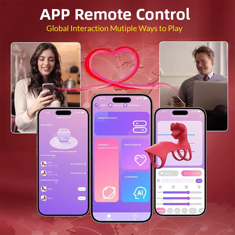 App-Controlled Triple Cock Ring Sleeve