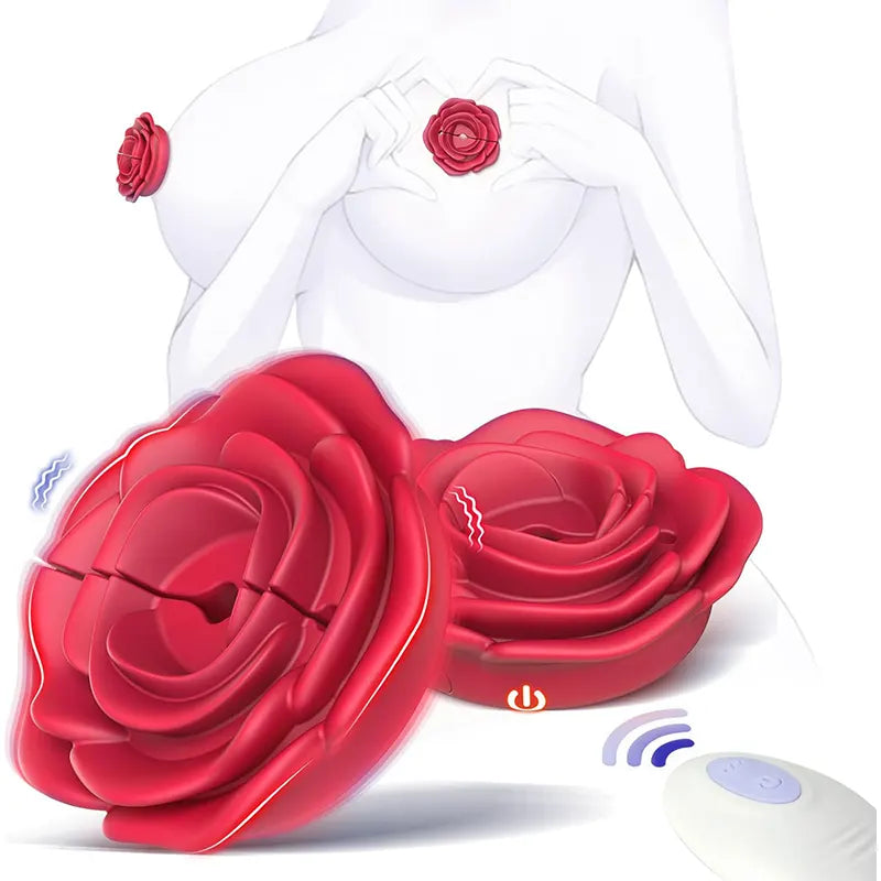 Rose Vibrating Nipple Clamp Toy