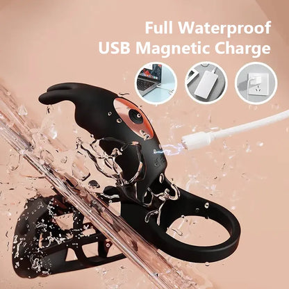 Remote-Control Vibrating Cock Cage Ring