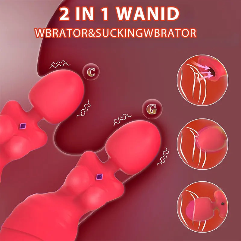 Dual Pleasure Wand and Suction Vibrator