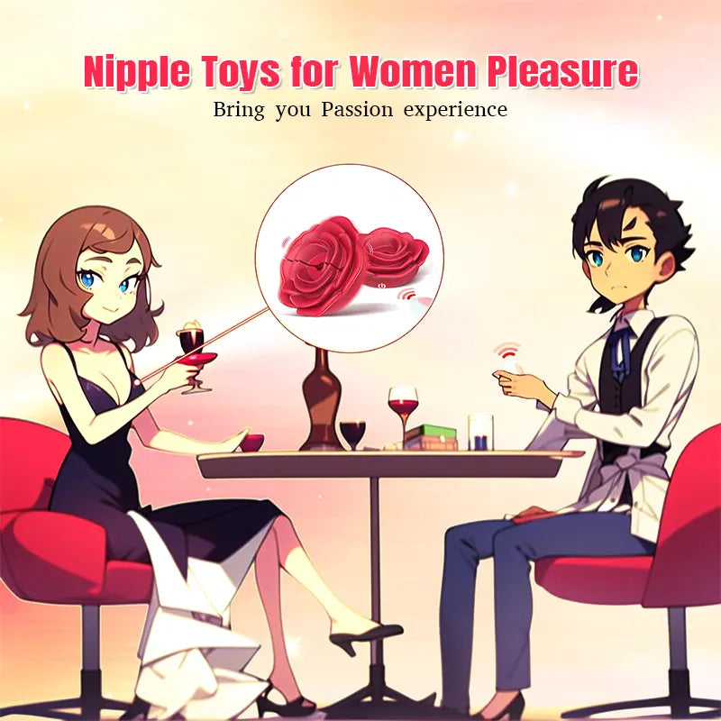 Rose Nipple Clip Pleasure Vibrator