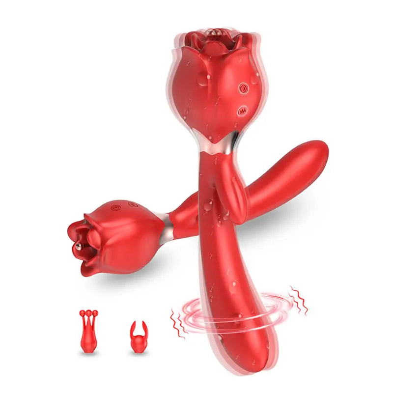 3-in-1 Rose Clitoral G-Spot Stimulator