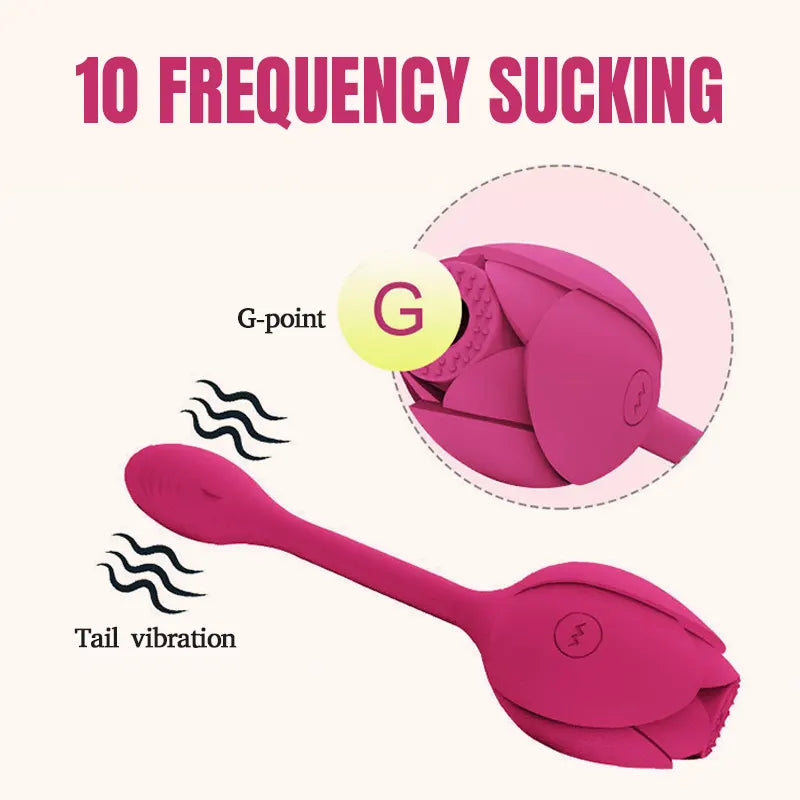 Rose Whisper Remote Sucking Vibrator