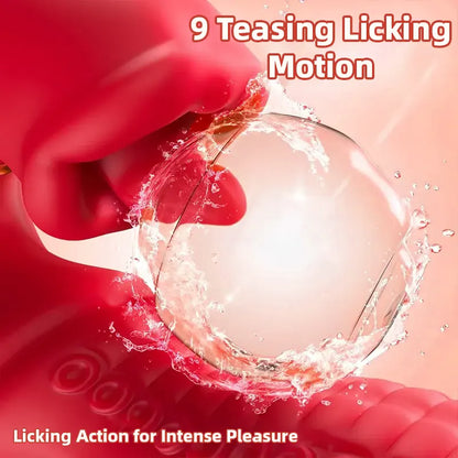 Rose Dual Vibrator with Tongue Tip