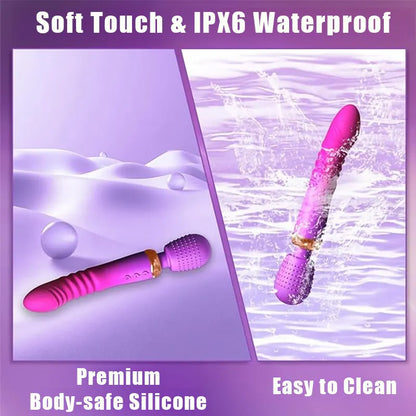 Heated Scepter Vibrator with Thrusting Dildo