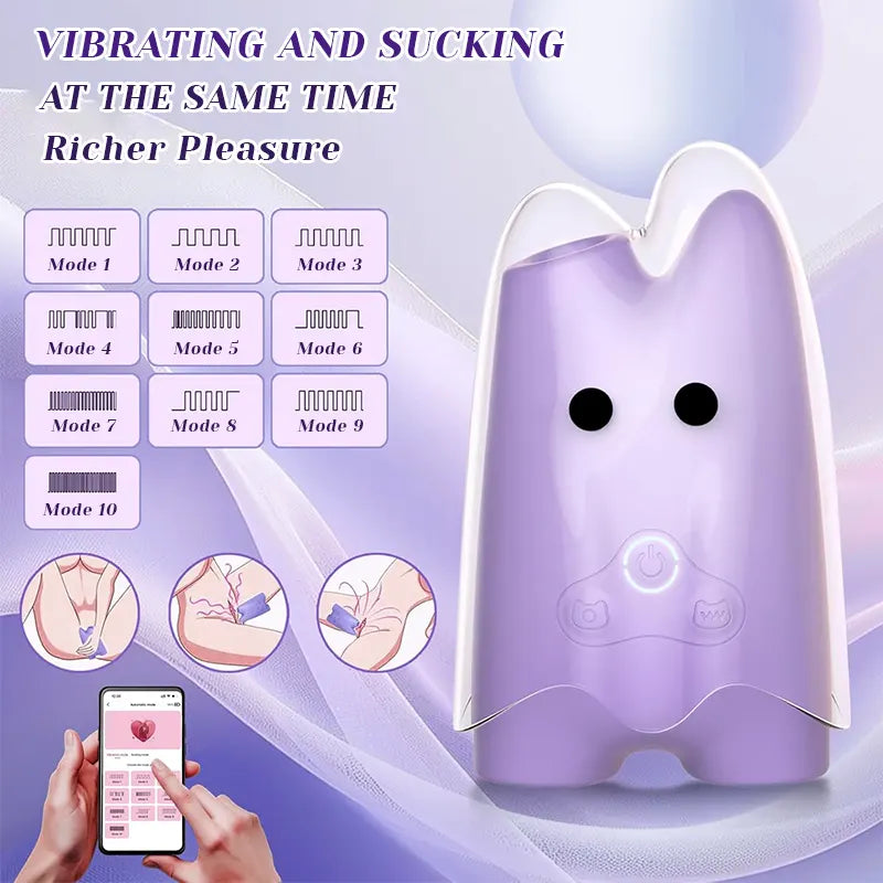 Ghost App-Controlled Suction and Vibe Toy
