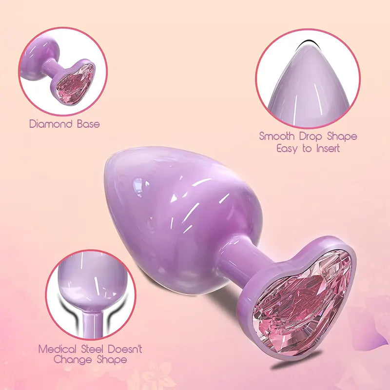 Heart Gem Metal Anal Plug Set