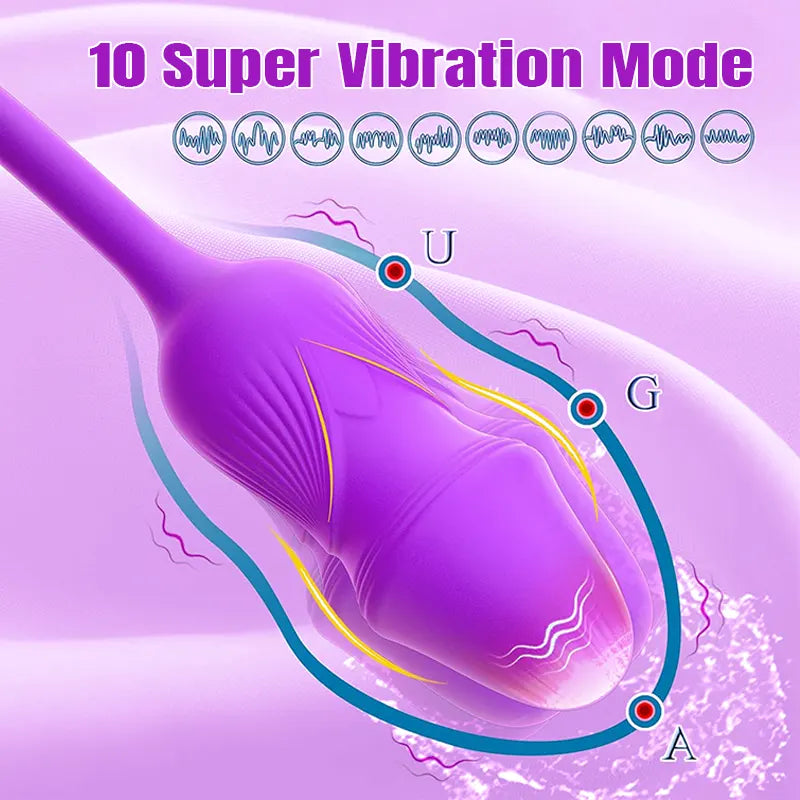 3-in-1 Rose Tongue G-Spot Vibrator