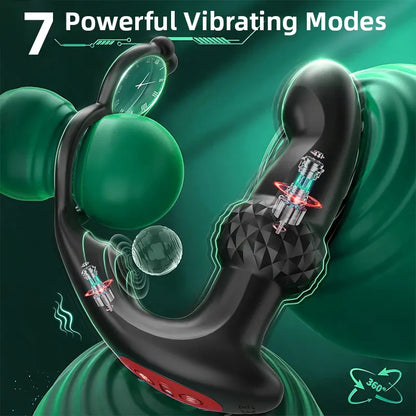 Prostate Vibrator with Dual Cock Rings