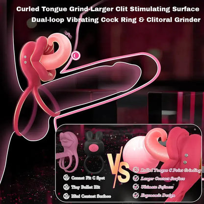 Tongue-Licking Vibrating Cock Ring