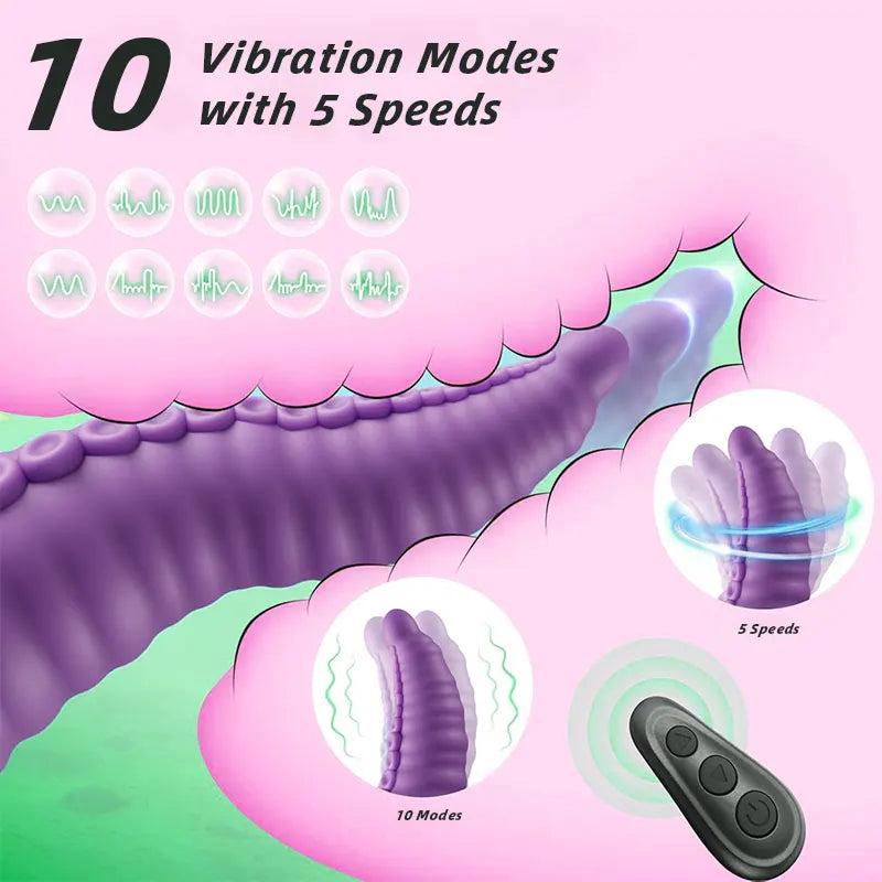 Dragon Tentacle Vibrator with Suction Base