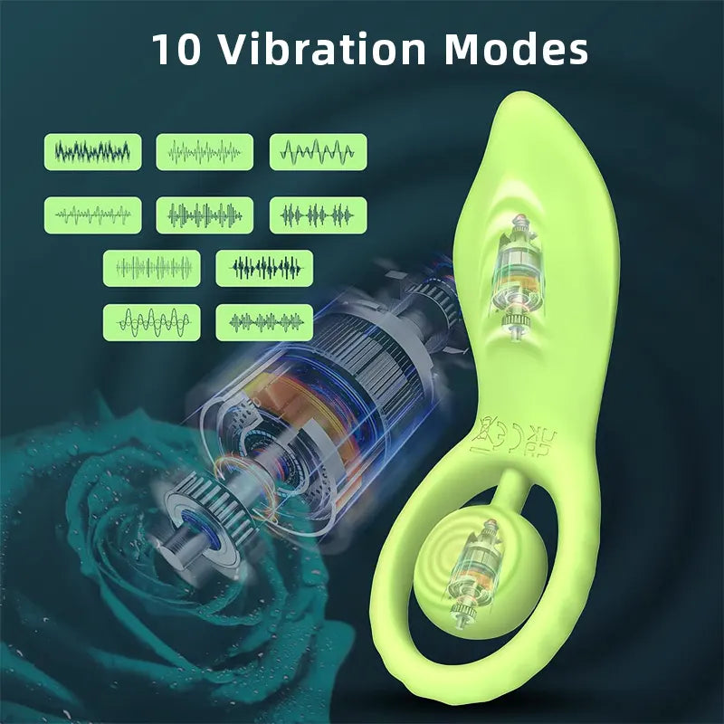 Green Remote Vibrating Couple’s Cock Ring