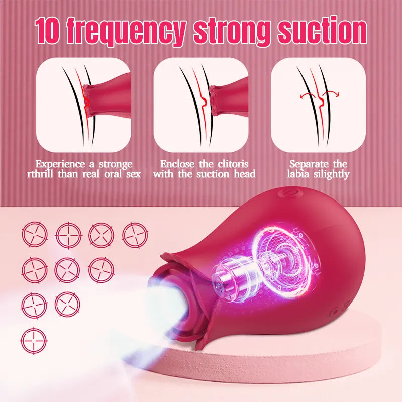 Rose Sucking Vibrator with 10 Speeds