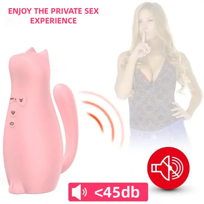 Cat Vibrator with Suction and Tongue