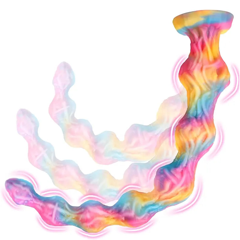 Rainbow Knot Extra-Long Silicone Dildo