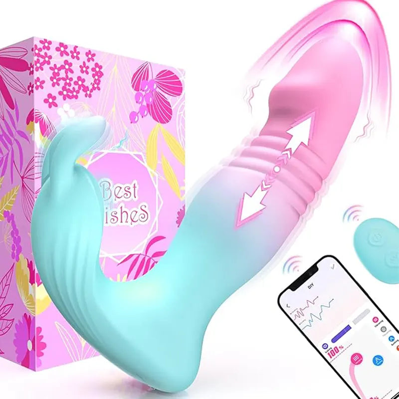 Rabbit Vibrator with Thrusting Dildo