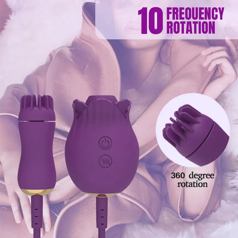 Rose Pleasure Combo Vibrating & Sucking Set