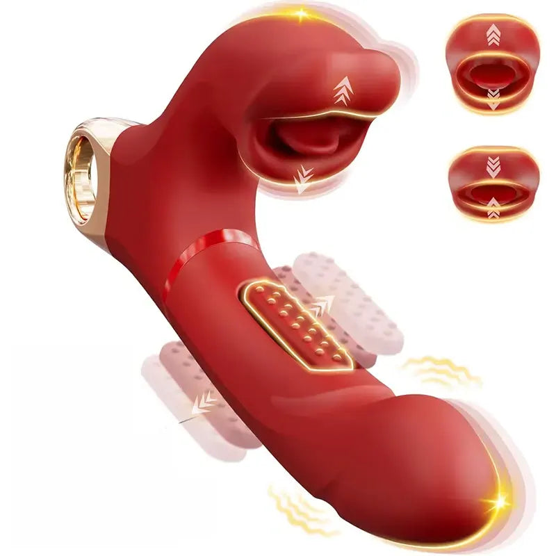 Rose Tongue Vibrator with Pull Ring