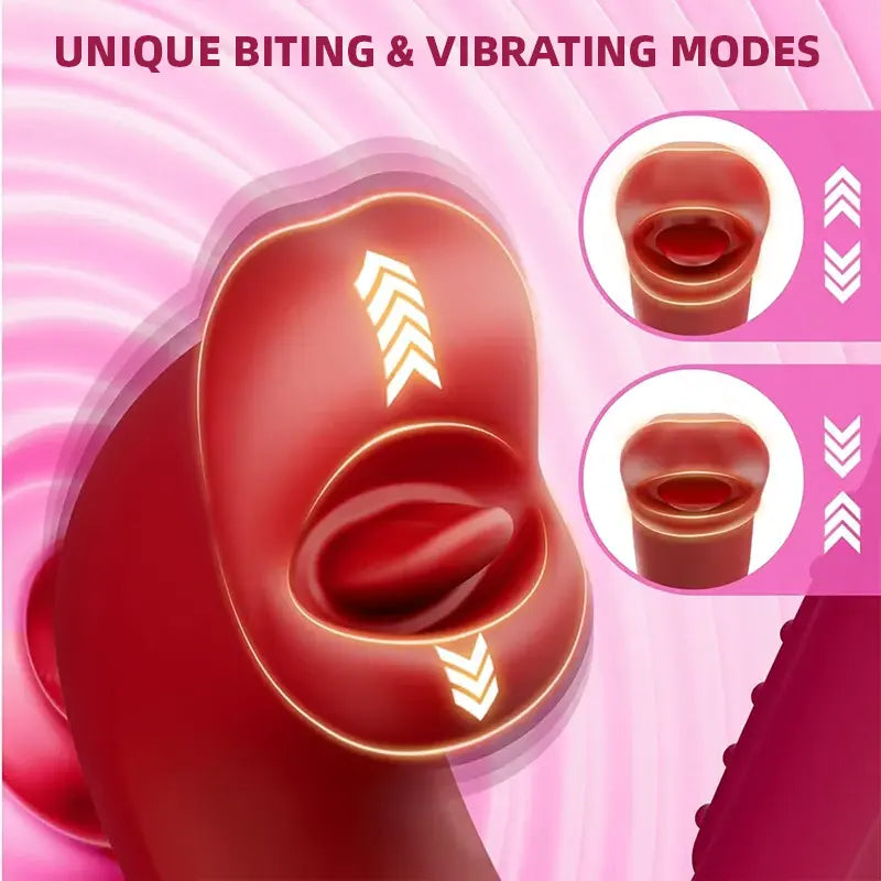 Rose Tongue Vibrator with Pull Ring