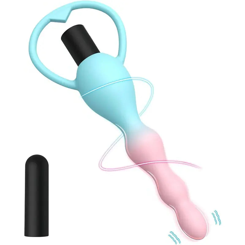 Vibrating Silicone Anal Beads Plug