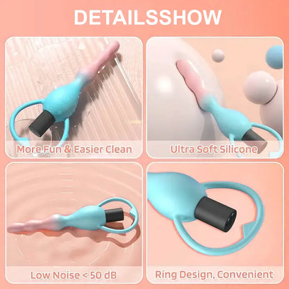 Vibrating Silicone Anal Beads Plug