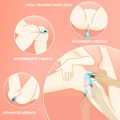 Vibrating Silicone Anal Beads Plug