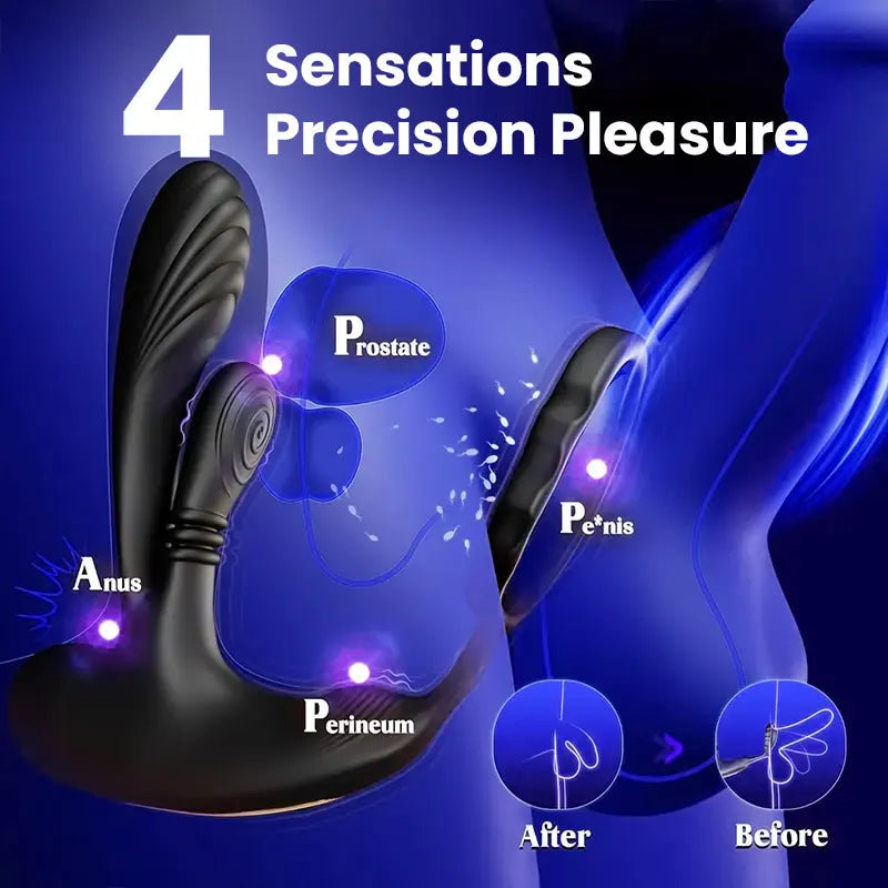 Prostate Massager with Vibrating Ring