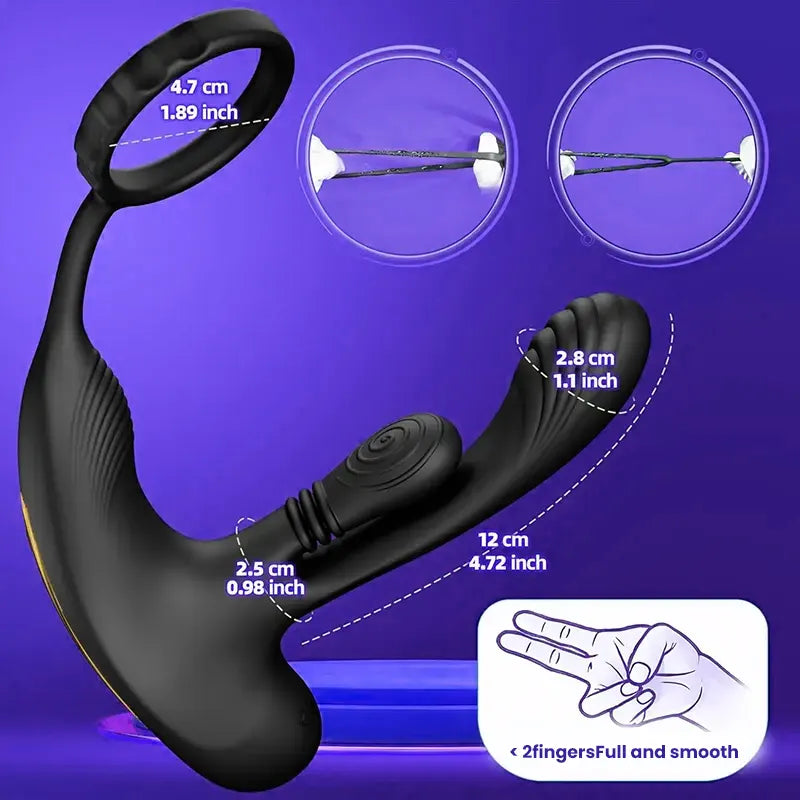 Prostate Massager with Vibrating Ring