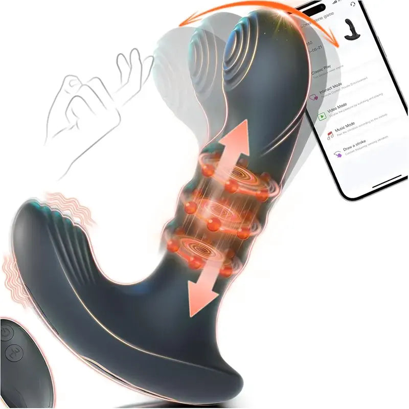 Wiggling Prostate Vibrator with Slide Ring