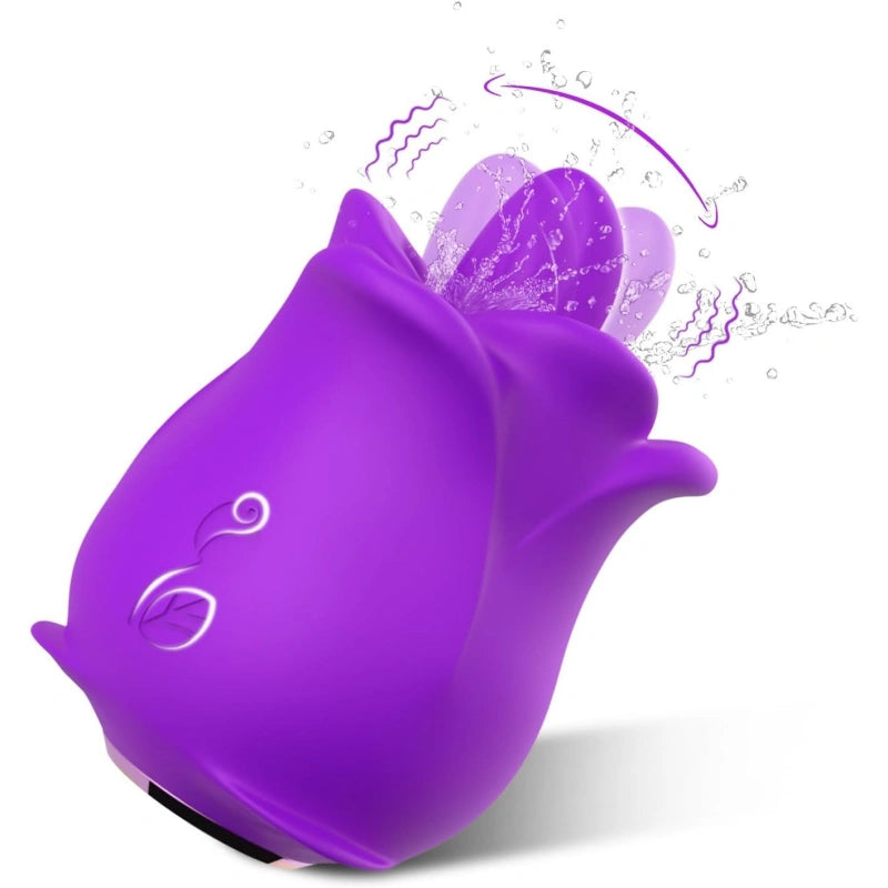 Rose Tongue Vibrator with 9 Licking Modes for G-Spot &amp; Clit Play