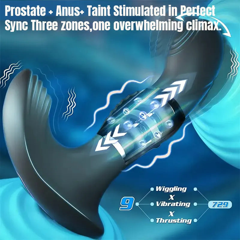 Wiggling Prostate Vibrator with Slide Ring