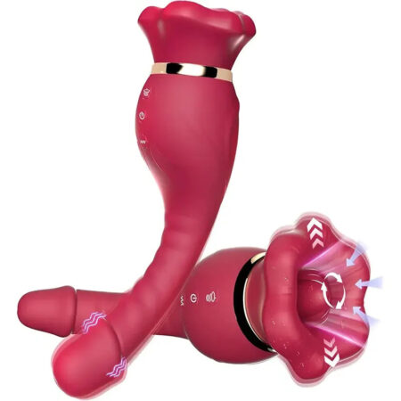 Rose G-spot Vibrator with Tail Dildo