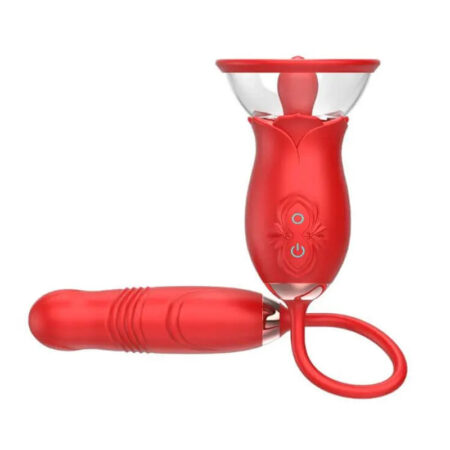 Rose Thrusting Toy with Sucking & Vibration