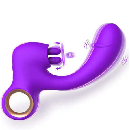 Thrusting Dual Tongue Vibrator