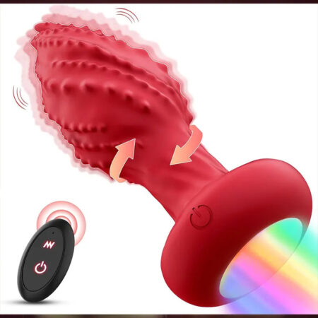 LED Vibrating Rotating Anal Plug