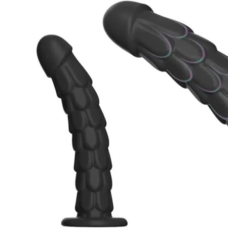 Textured Silicone Suction Dildo