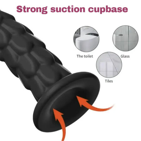 Textured Silicone Suction Dildo