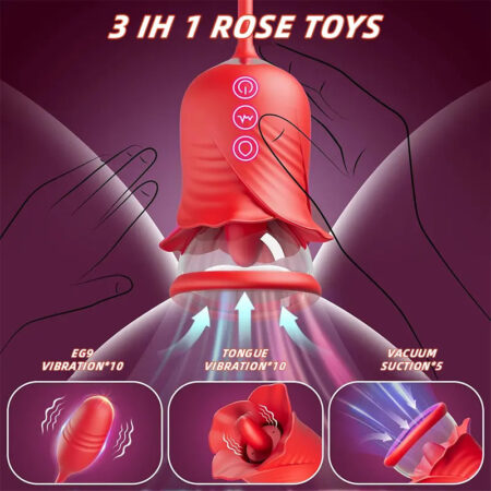 Flower Tongue Vibrator with Suction & Egg