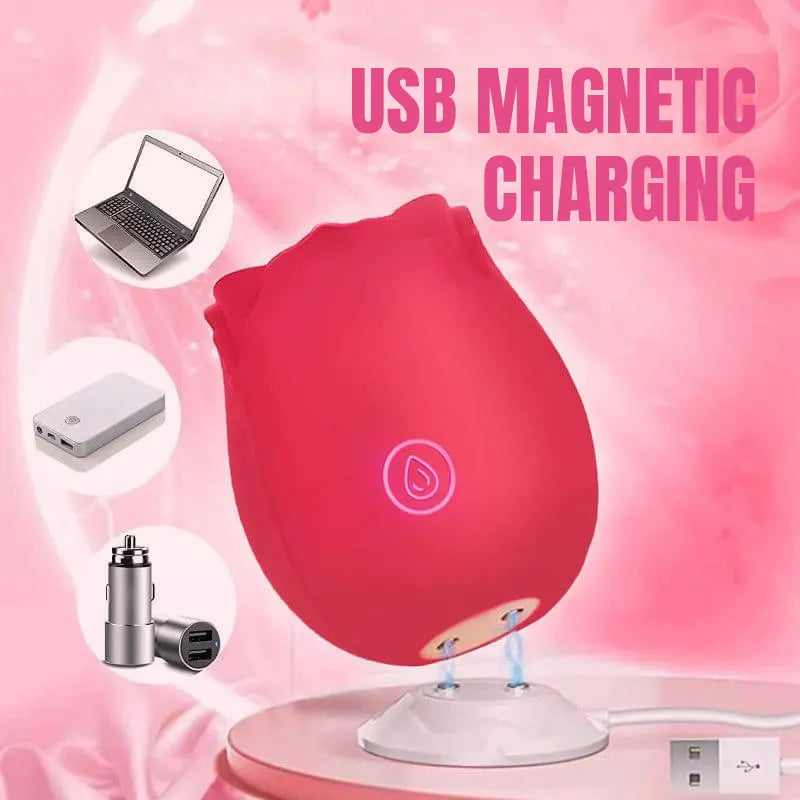 Red Rose Stimulator with Sucking & Vibration