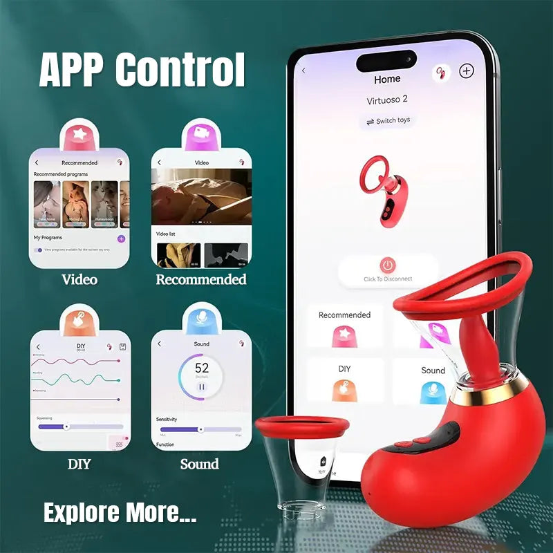 App Controlled Clitoral Nipple Licking Stimulator