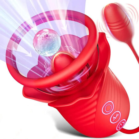 Flower Tongue Vibrator with Suction & Egg